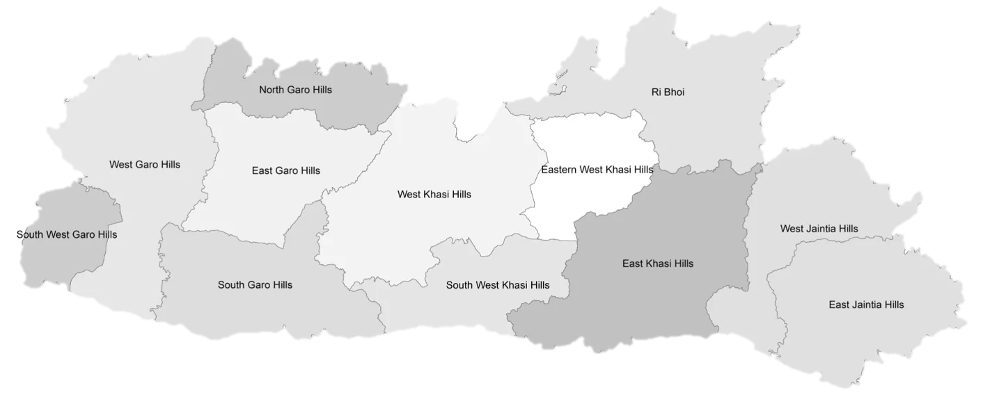Meghalaya Districts Map